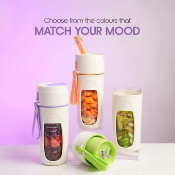 Usb Rechargeable Juicer Blender- 8 Blades- Mini Portable Personal Size Juicer 350 Ml (random Color)